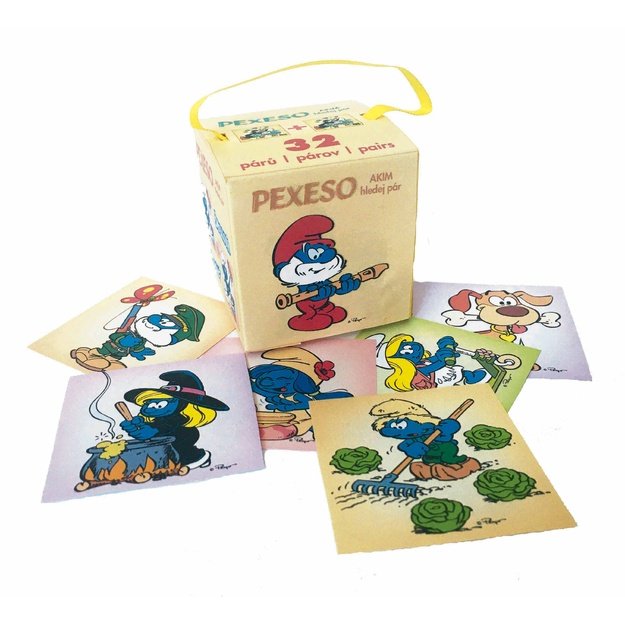 Pexeso Smurfs in a paper box
