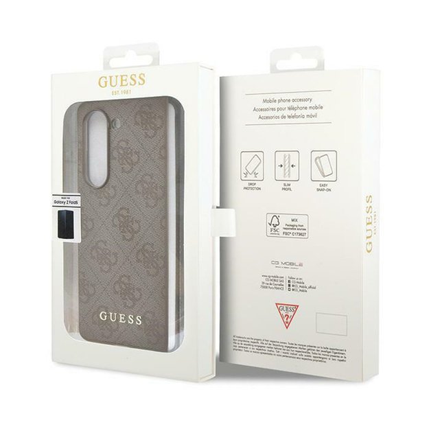 Guess 4G Charms kolekcija – dėklas, skirtas Samsung Galaxy Z Fold 5 (rudas) 9