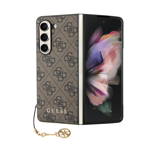 Guess 4G Charms kolekcija – dėklas, skirtas Samsung Galaxy Z Fold 5 (rudas)
