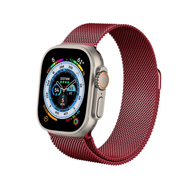 Crong Milano Steel, skirtas Apple Watch 38/40/41mm (Crimson Red)