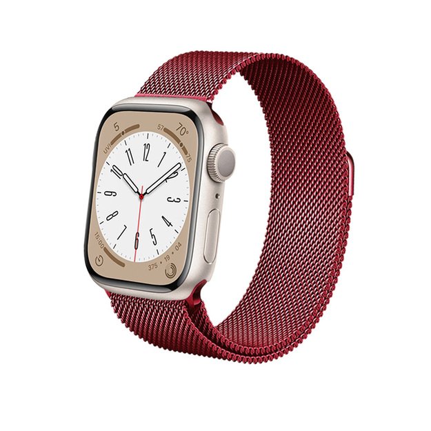 Crong Milano Steel, skirtas Apple Watch 38/40/41mm (Crimson Red)