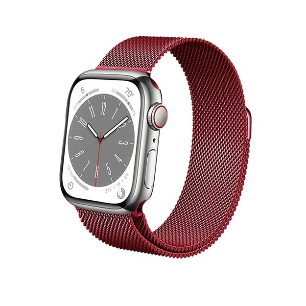 Crong Milano Steel, skirtas Apple Watch 38/40/41mm (Crimson Red)