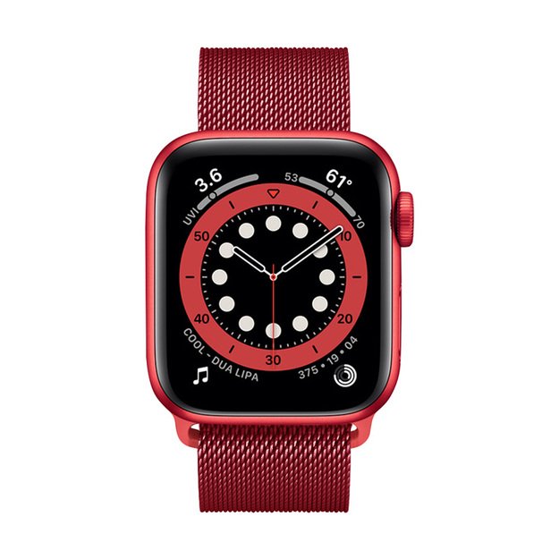 Crong Milano Steel, skirtas Apple Watch 38/40/41mm (Crimson Red)