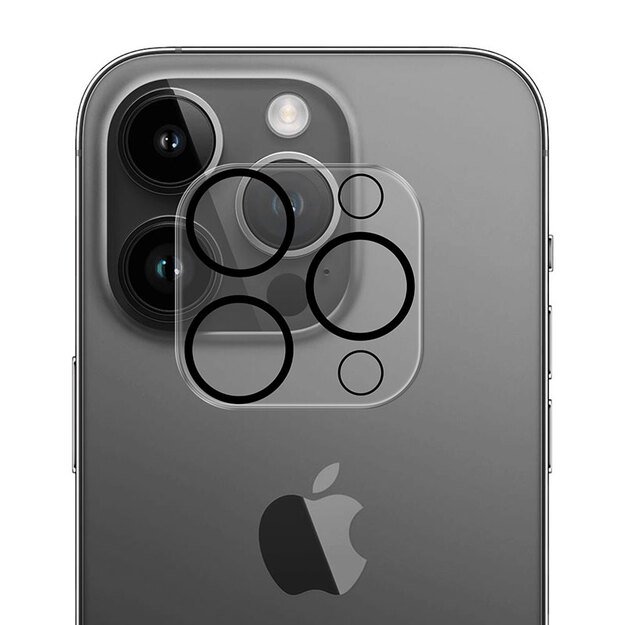 3mk Lens Pro visas dangtelis – fotoaparato objektyvo stiklas, skirtas iPhone 15 Pro / 15 Pro Max