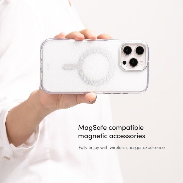 Moshi iGlaze MagSafe – dėklas, skirtas iPhone 16 Pro Max (Mit White)