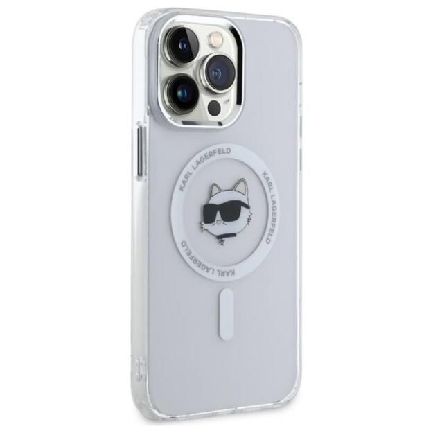 Karl Lagerfeld IML Metal Choupette Head MagSafe – dėklas, skirtas iPhone 14 Pro Max (baltas) 4