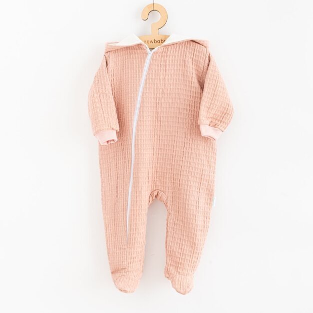 Baby Muslin Jumpsuit su gobtuvu Nauji Baby Comfort drabužiai rožiniai, 74 (6-9m), 74 (6-9m) dydis