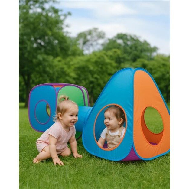 Kūdikių palapinė Baby Mix 3in1 oranžinė-mėlyna 9