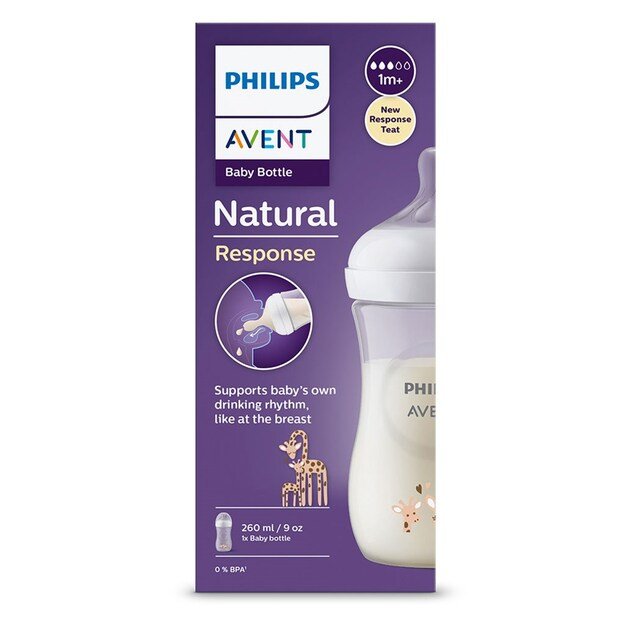 Avent Natural Response Bottle 260 ml +1m žirafa