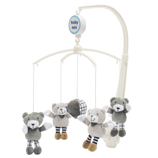 Karuselė virš lovelės Baby Mix Little Bears pilka