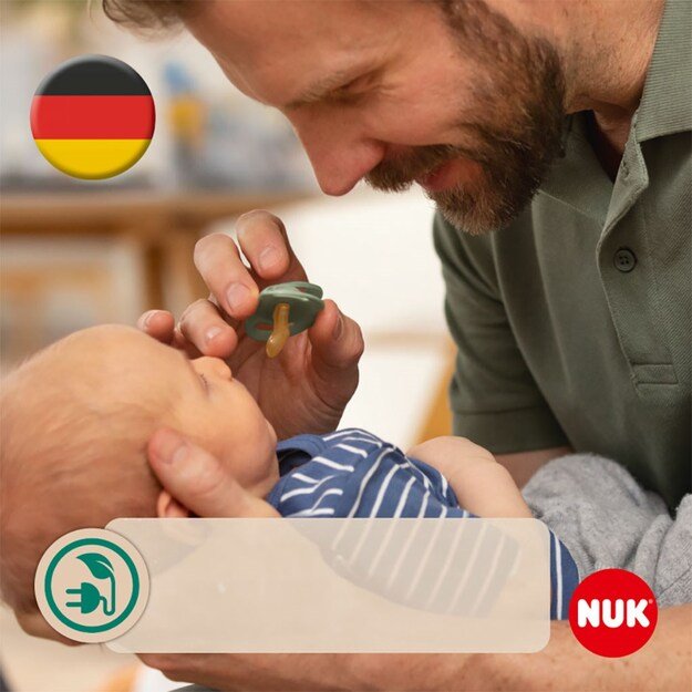 NUK For Nature Latekso čiulptukas 0-6m 2 vnt dėžutė žalia, 0-6 m