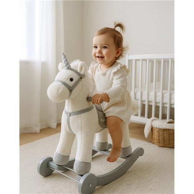 Supamasis žaislas su melodija ir ratukais Unicorn Baby Mix baltas