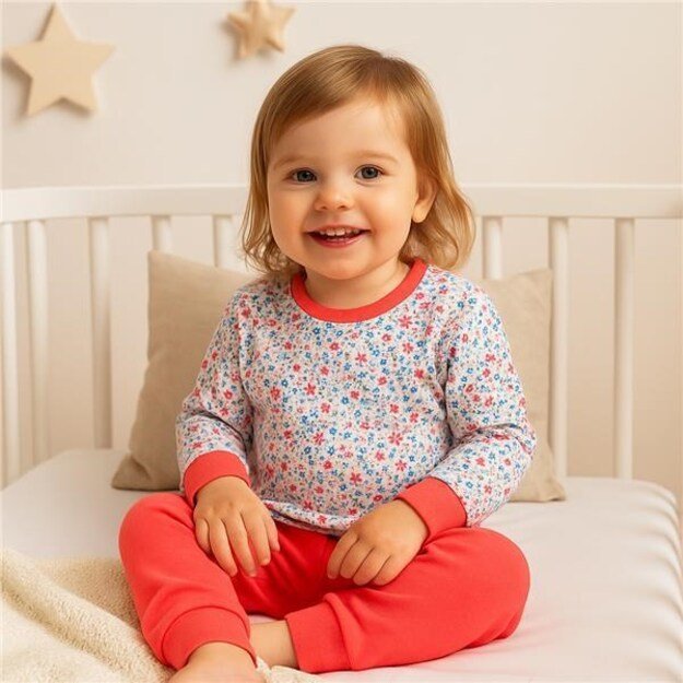 Vaikiška medvilninė pižama New Baby gėlės, 104/110 4