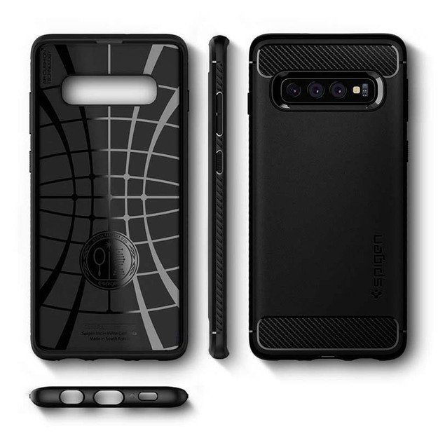 Spigen Rugged Armor – dėklas, skirtas Samsung Galaxy S10 (juodas)