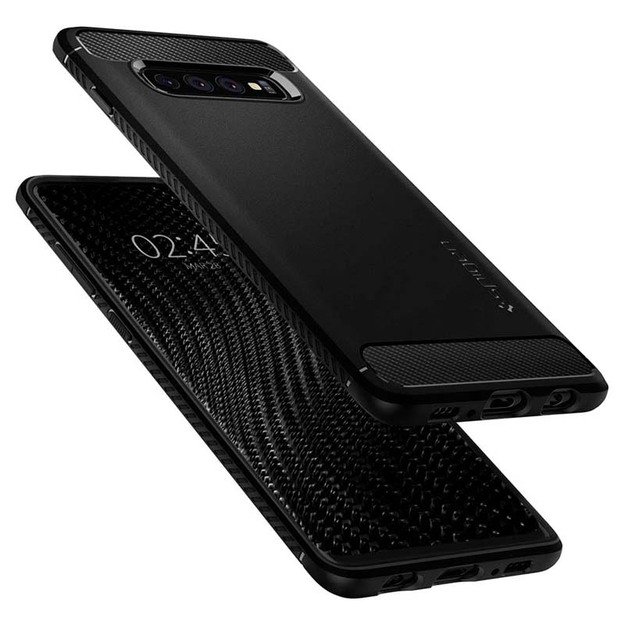 Spigen Rugged Armor – dėklas, skirtas Samsung Galaxy S10 (juodas)