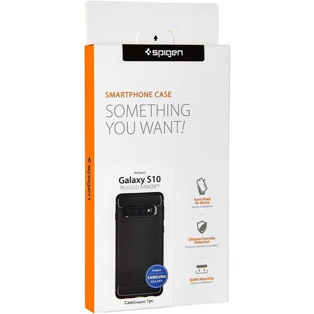 Spigen Rugged Armor – dėklas, skirtas Samsung Galaxy S10 (juodas)