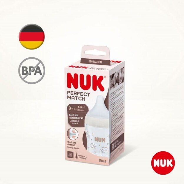 NUK Perfect Match Temperature Control Baby Bottle 150 ml rudas