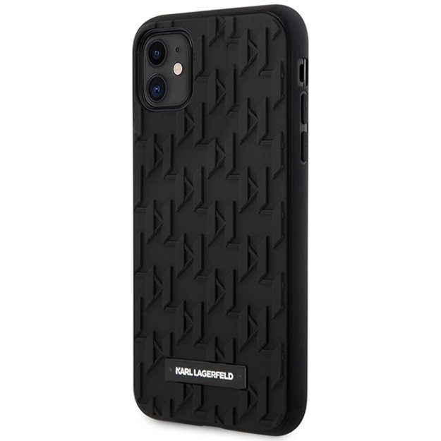 Karlo Lagerfeldo monogramos 3D raštas – „iPhone 11“ dėklas (juodas) 10