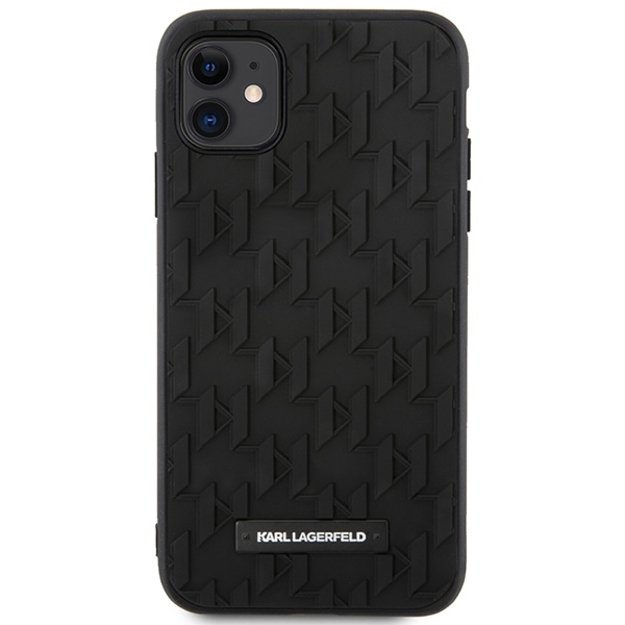 Karlo Lagerfeldo monogramos 3D raštas – „iPhone 11“ dėklas (juodas) 11