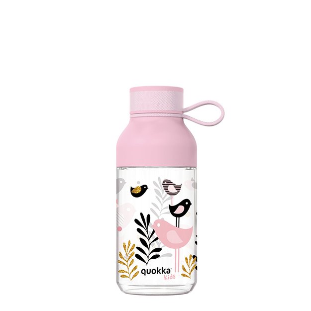 Quokka Ice Kids su dirželiu - Tritan buteliukas 430 ml (Paukščiai)