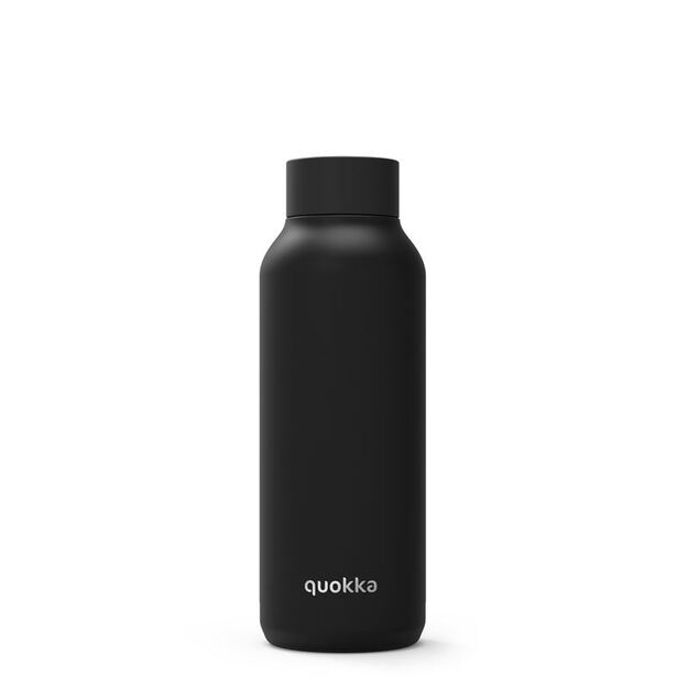 Quokka Solid - Nerūdijančio plieno dvigubas sienelės vakuuminis vandens butelis, nešiojamas termosas 510 ml (Jet Black)