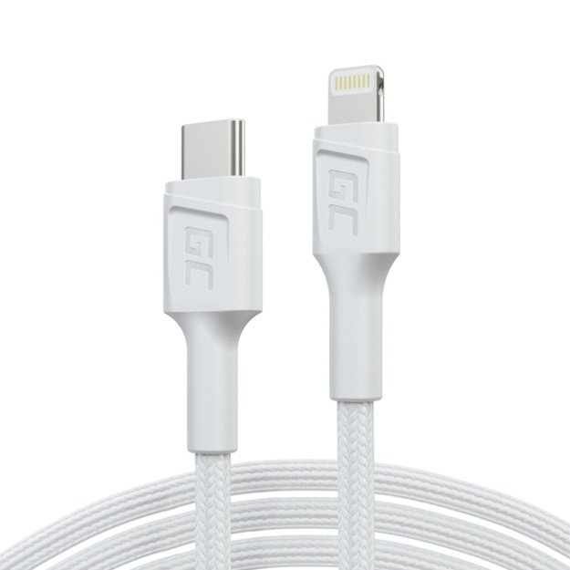 Green Cell PowerStream – USB-C – Lightning laidas 100 cm Maitinimo laidas Apple MFi sertifikuotas (baltas)