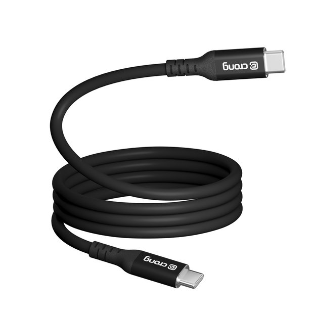 „Crong Soft Link“ – 100 W PD 5A USB-C į USB-C laidas 25 cm (juodas) 7