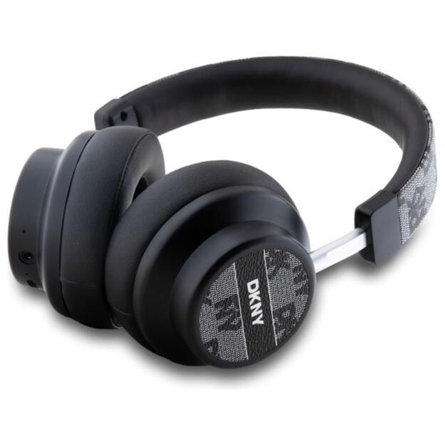 DKNY languotas raštas – belaidės ant ausies uždedamos Bluetooth ausinės V5.3 (juodos) 5