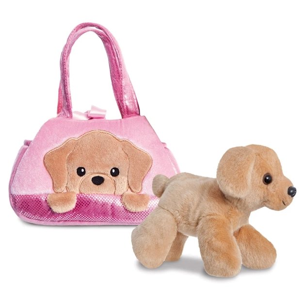 Išskirtinis Pal – pliušinis žaislas labradoro šuniukas PeekaBoo rožiniame maišelyje, 20 cm, ekologiškas 3