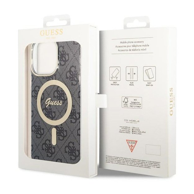 Guess 4G MagSafe – dėklas, skirtas iPhone 14 Pro Max (juodas) 14
