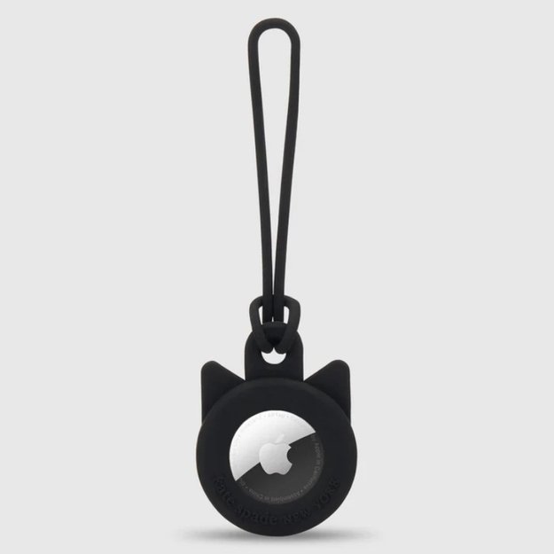 Kate Spade Niujorko laikiklis – apsauginis dėklas, skirtas Apple AirTag (juoda katė)