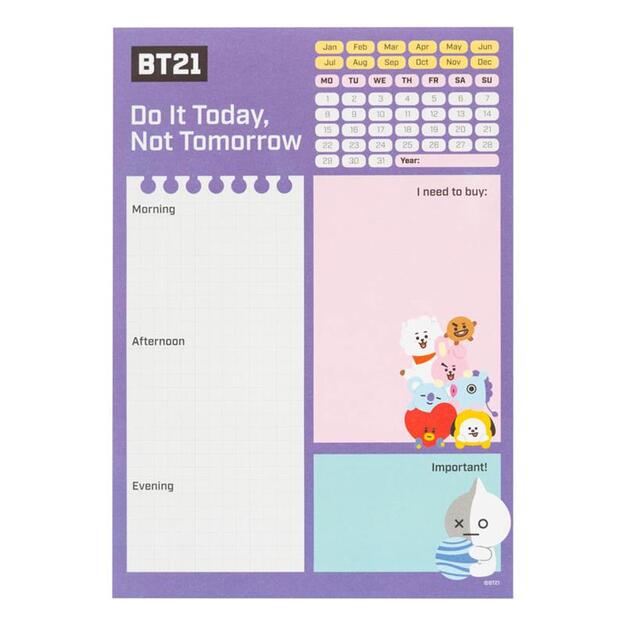 LINE DRAUGAI BT21 - A5 dienos planuoklis