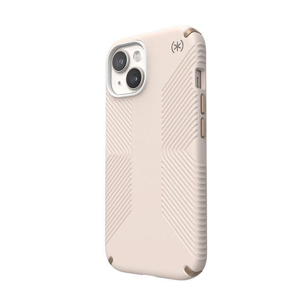 „Speck Presidio2 Grip“ – dėklas, skirtas „iPhone 16e“ / „iPhone 15“ / „iPhone 14“ / „iPhone 13“ (balintas kaulas / „Heirloom Gold“ / „Hazel Brown“) 14