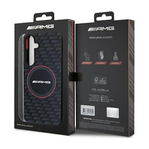 AMG silikono anglies raštas „MagSafe“ – dėklas, skirtas Samsung Galaxy S24 (juodas)