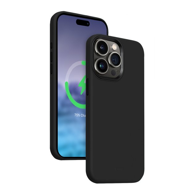 Crong Color Cover LUX Magnetic – dėklas, skirtas iPhone 15 Pro MagSafe (juodas)