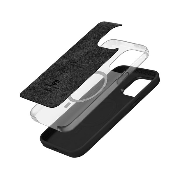 Crong Color Cover LUX Magnetic – dėklas, skirtas iPhone 15 Pro MagSafe (juodas)