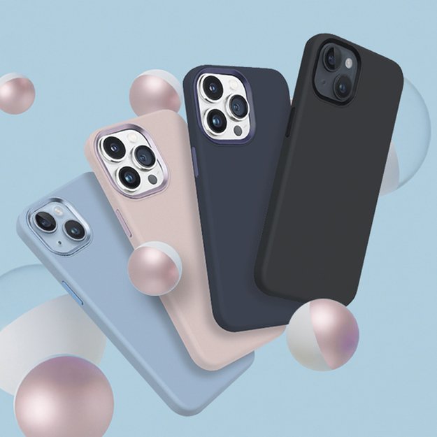 Crong Color Cover LUX Magnetic – dėklas, skirtas iPhone 15 Pro MagSafe (juodas)
