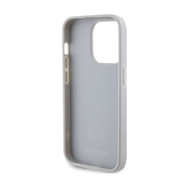 Guess 4G Strass Metal Logo – dėklas, skirtas iPhone 15 Pro Max (sidabras)