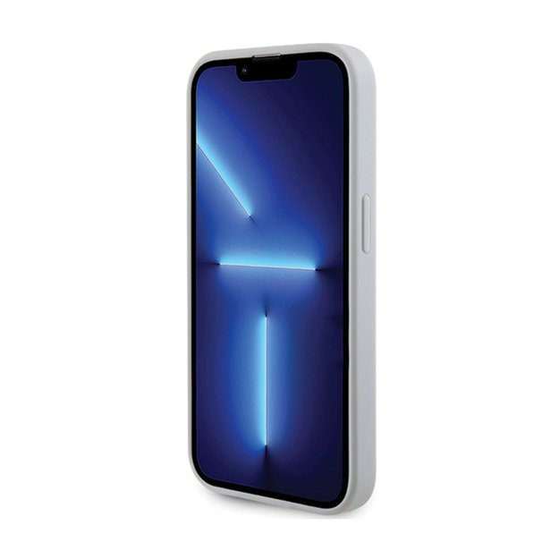 Guess 4G Strass Metal Logo – dėklas, skirtas iPhone 15 Pro Max (sidabras)
