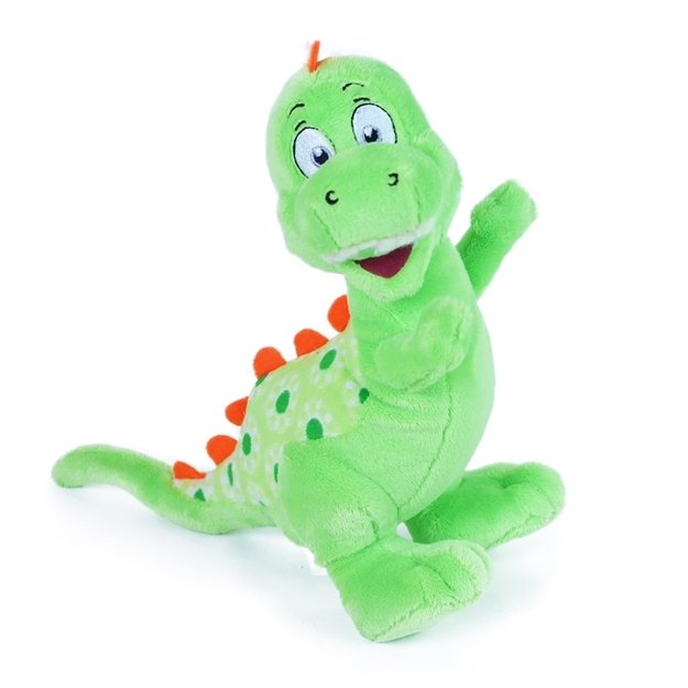Rappa - pliušinis realistiškas žaislas linksmas sėdintis dinozauras, 20 cm, ekologiškas