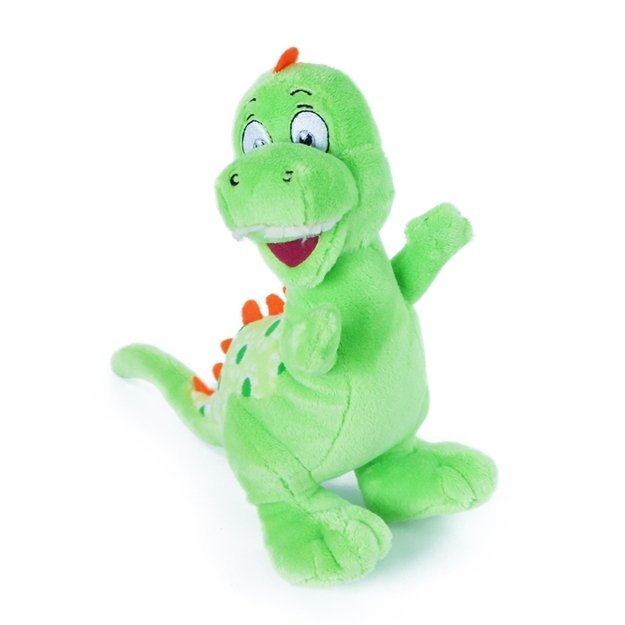 Rappa - pliušinis realistiškas žaislas linksmas sėdintis dinozauras, 20 cm, ekologiškas