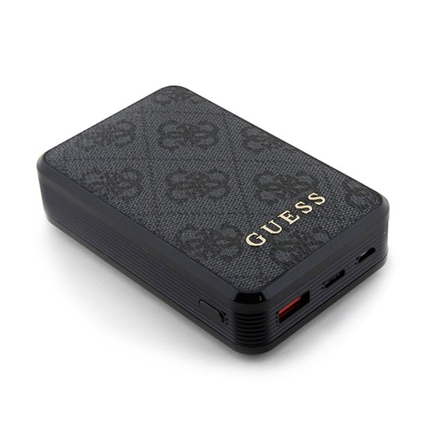 „Guess 4G“ odinis metalinis logotipas - išorinė baterija 10000 mAh 18W (juoda) 3