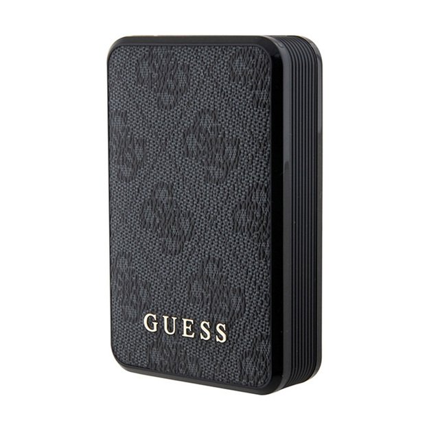„Guess 4G“ odinis metalinis logotipas - išorinė baterija 10000 mAh 18W (juoda) 5