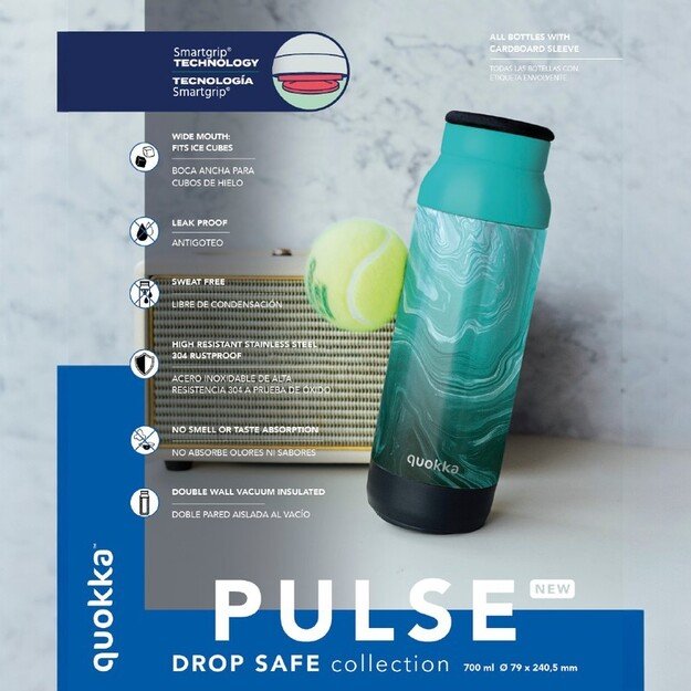 „Quokka Pulse“ – nerūdijančio plieno termosas, 700 ml, atsparus kritimams (juodas) 5