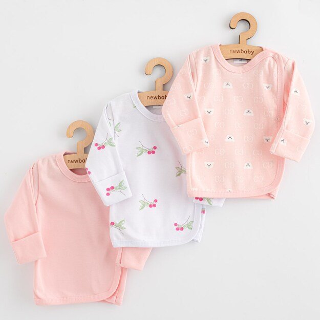 Kūdikių marškinėliai New Baby Classic II 3 dalių mergaitėms, 50