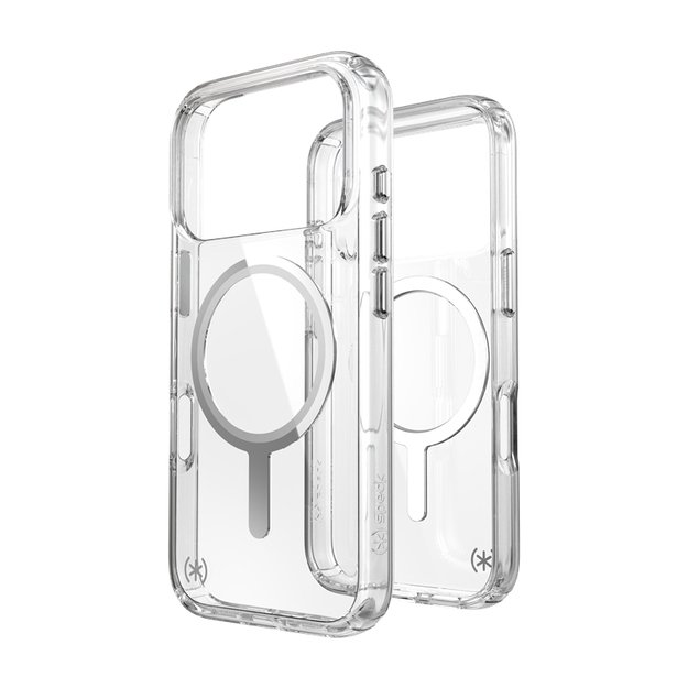 „Speck Presidio Perfect Clear MagSafe“ dėklas iPhone 17 Pro telefonui (skaidrus / sidabrinis) 10