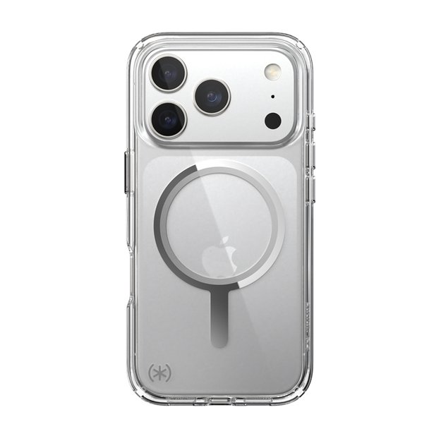 „Speck Presidio Perfect Clear MagSafe“ dėklas iPhone 17 Pro telefonui (skaidrus / sidabrinis) 14