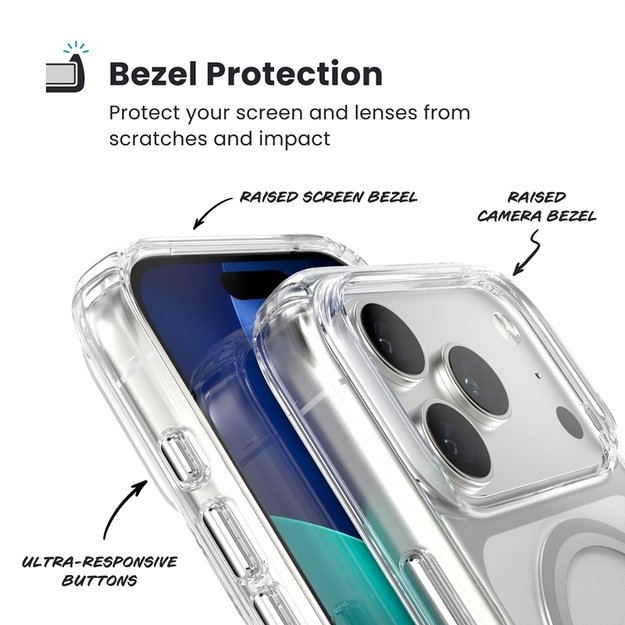 „Speck Presidio Perfect Clear MagSafe“ dėklas iPhone 17 Pro telefonui (skaidrus / sidabrinis) 2