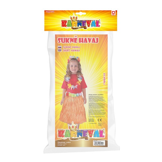 Vaikiškas sijonas, Havajų oranžinis, 45 cm 2