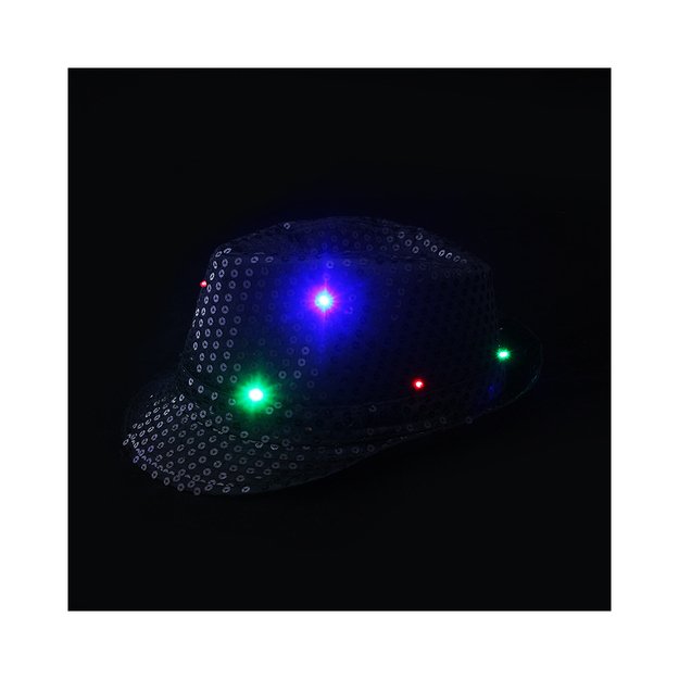 Black disco hat with LED 3